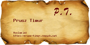 Prusz Timur névjegykártya